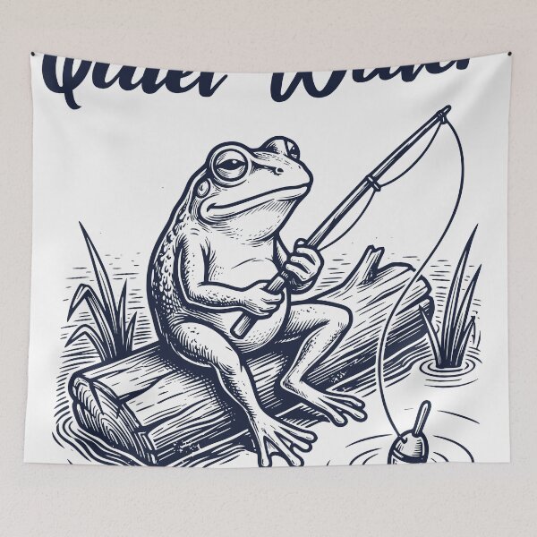 Item preview, Quiet Water Frog Fishing, Peaceful Fishing Life Design designed and sold by TeeVerse27.