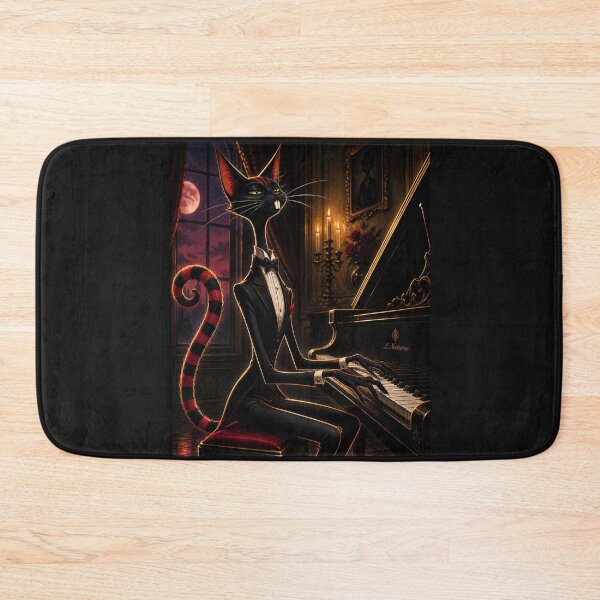 Item preview, Midnight Piano Cat designed and sold by ZunZunArt.