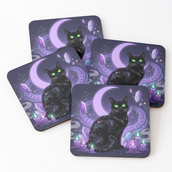 Item preview, Cosmic Black Cat Mystic Moon designed and sold by RkskArt.