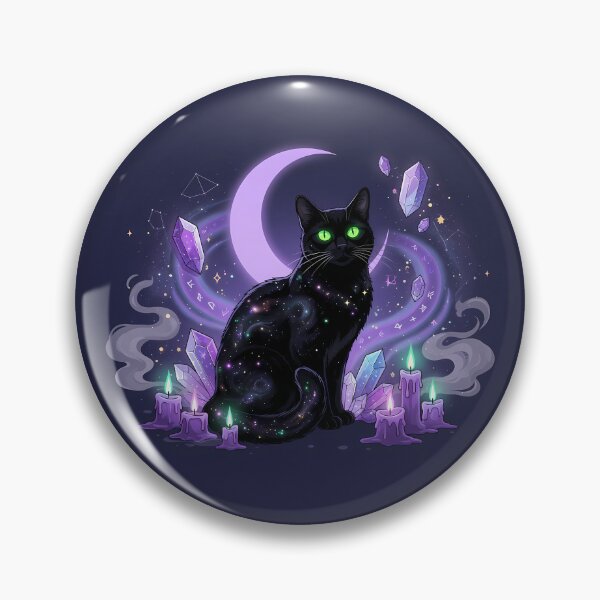Item preview, Cosmic Black Cat Mystic Moon designed and sold by RkskArt.