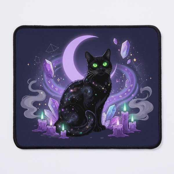 Item preview, Cosmic Black Cat Mystic Moon designed and sold by RkskArt.