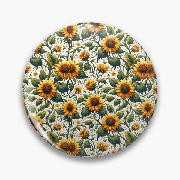 Item preview, Twining Sunflower Vine Pattern designed and sold by Apex Designs.