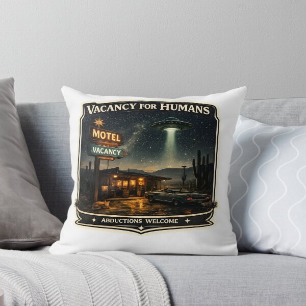 Item preview, Vacancy For Humans Retro UFO Motel Desert Aesthetic Artwork designed and sold by StickyGuys.