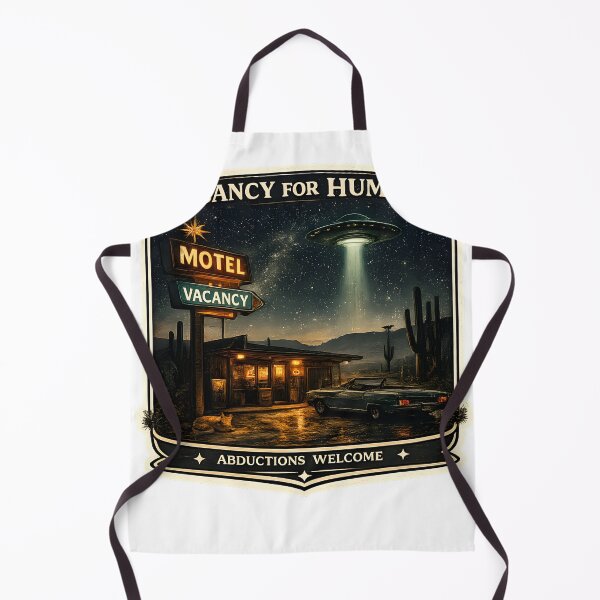 Item preview, Vacancy For Humans Retro UFO Motel Desert Aesthetic Artwork designed and sold by StickyGuys.
