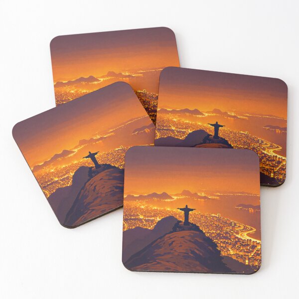 Item preview, Rio de Janeiro Night Skyline Glow designed and sold by Creative_Canvas.