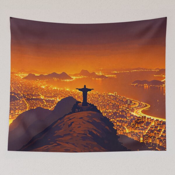 Item preview, Rio de Janeiro Night Skyline Glow designed and sold by Creative_Canvas.