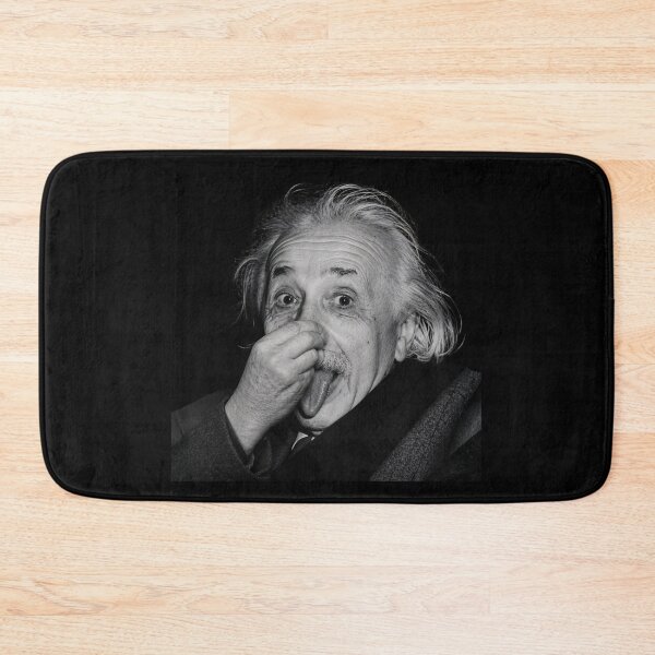 Item preview, Albert Einstein Holding Nose – Bathroom Wall Art designed and sold by Psycho-Crazy.