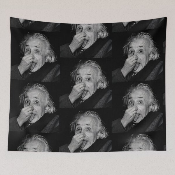 Item preview, Albert Einstein Holding Nose – Bathroom Wall Art designed and sold by Psycho-Crazy.