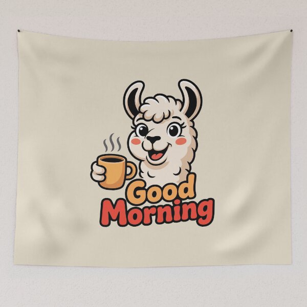 Item preview, Coffee-Loving Llama – Funny Cute Animal Illustration designed and sold by DoraTora.