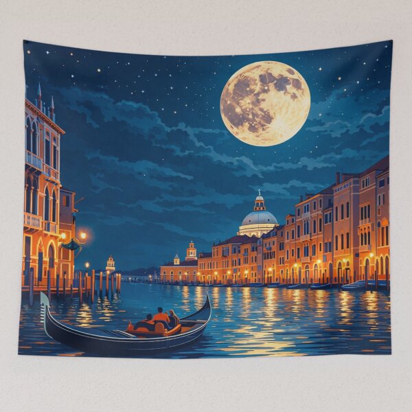 Item preview, Venice Night Canal Moonlight Scene designed and sold by Creative_Canvas.