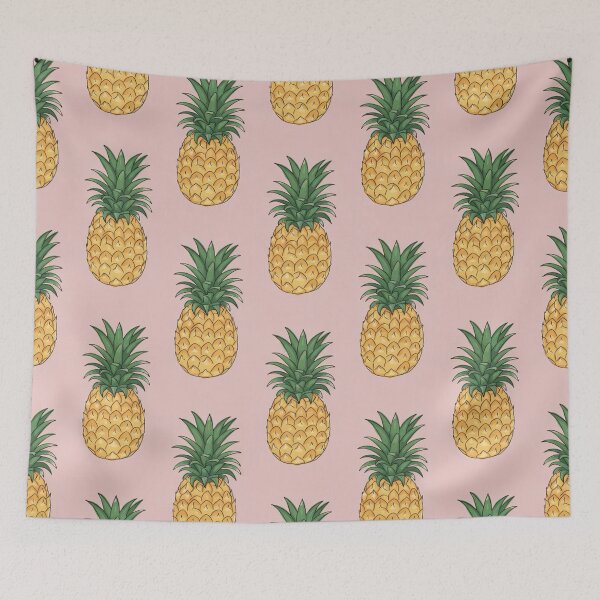 Item preview, Pineapple Pattern on Pink Background designed and sold by Vileprint.