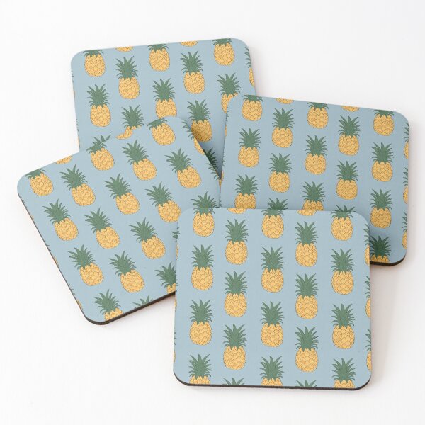 Item preview, Pineapple Pattern on Blue Background designed and sold by Vileprint.