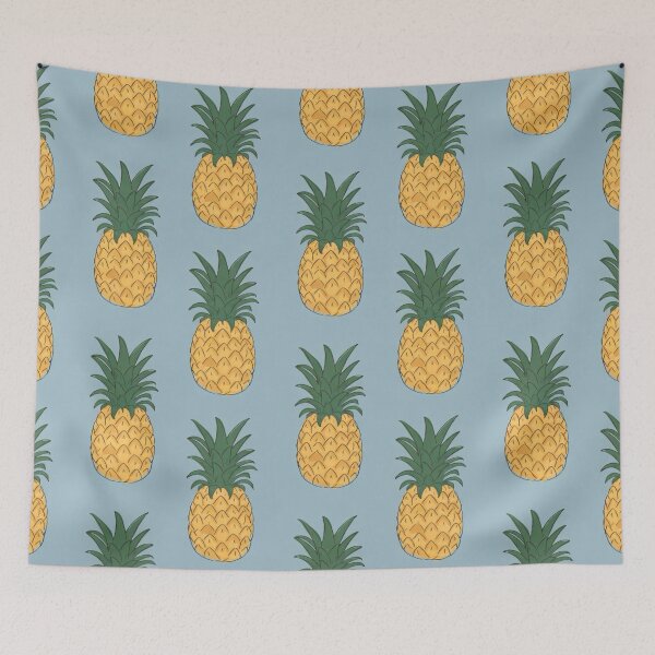Item preview, Pineapple Pattern on Blue Background designed and sold by Vileprint.
