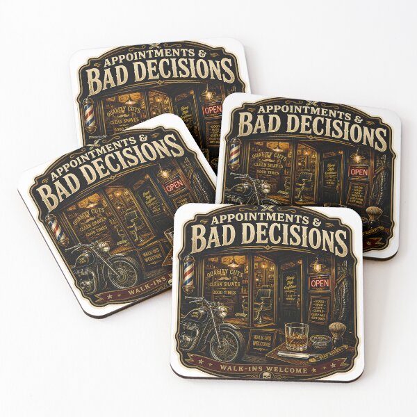 Item preview, Appointments And Bad Decisions Vintage Barbershop Aesthetic Artwork designed and sold by StickyGuys.