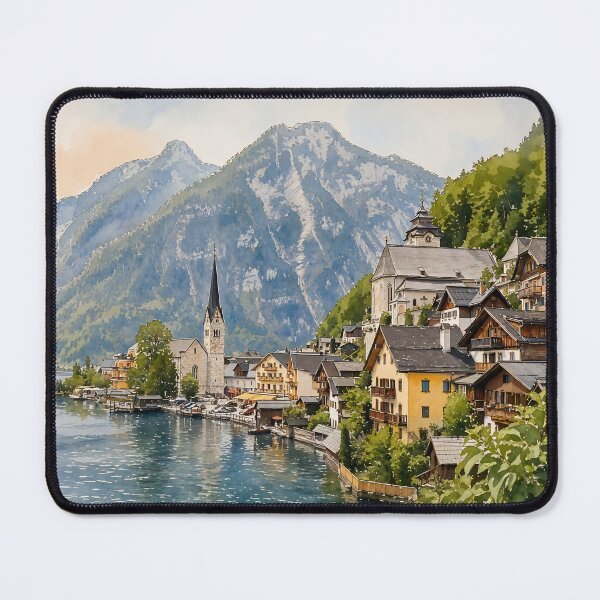 Item preview, Hallstatt Austria Europe Cityscape Watercolor designed and sold by Magnolia Valley Art.