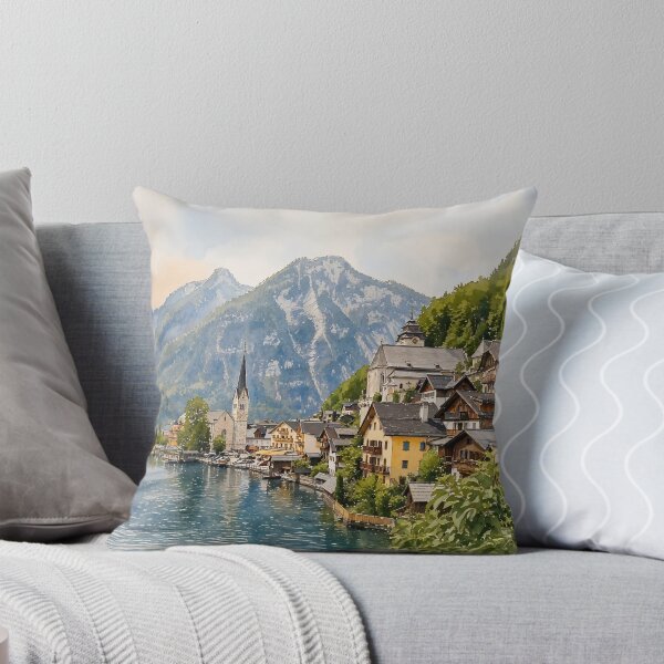 Item preview, Hallstatt Austria Europe Cityscape Watercolor designed and sold by Magnolia Valley Art.