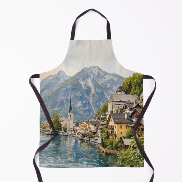 Item preview, Hallstatt Austria Europe Cityscape Watercolor designed and sold by Magnolia Valley Art.
