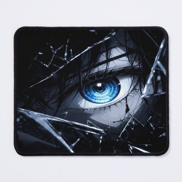 Item preview, Glowing Blue Eye Through Shattered Glass designed and sold by ZINO WORLD.