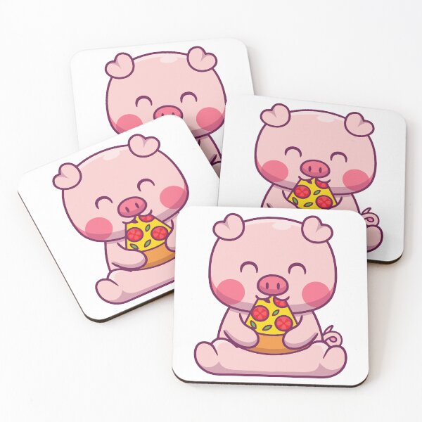 Artikelvorschau, Niedliches Kawaii-Schwein isst Pizzastück entworfen und verkauft von Autotred.