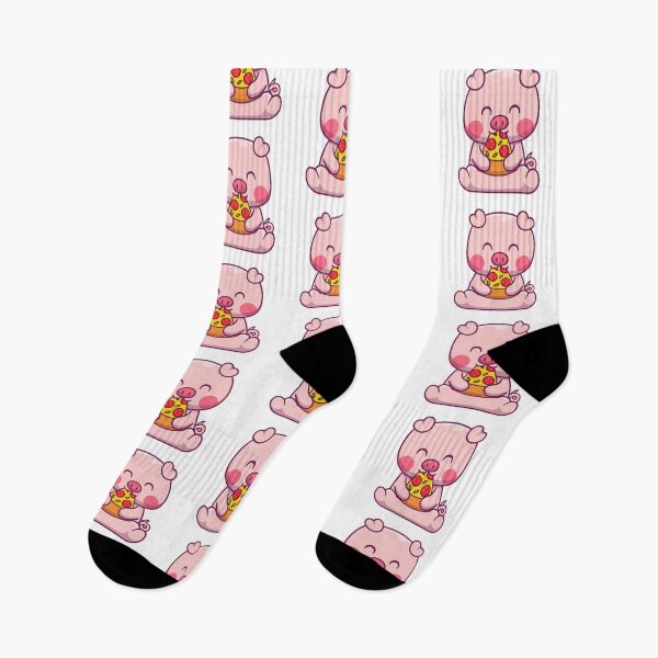 Item preview, Cute Kawaii Pig Eating Pizza Slice designed and sold by Autotred.