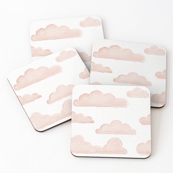 Item preview, Dreamtime Clouds Watercolor Pattern - Snow + Coral designed and sold by Irene Estelle.