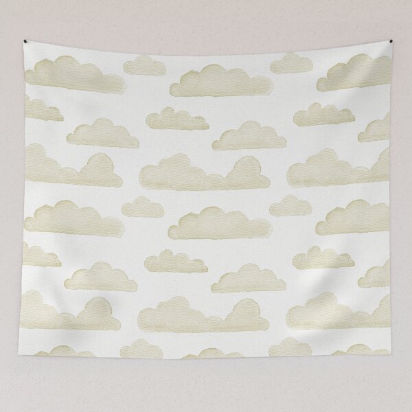 Item preview, Dreamtime Clouds Watercolor Pattern - Snow + Gold designed and sold by Irene Estelle.