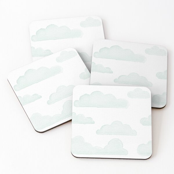 Item preview, Dreamtime Clouds Watercolor Pattern - Snow + Mint designed and sold by Irene Estelle.