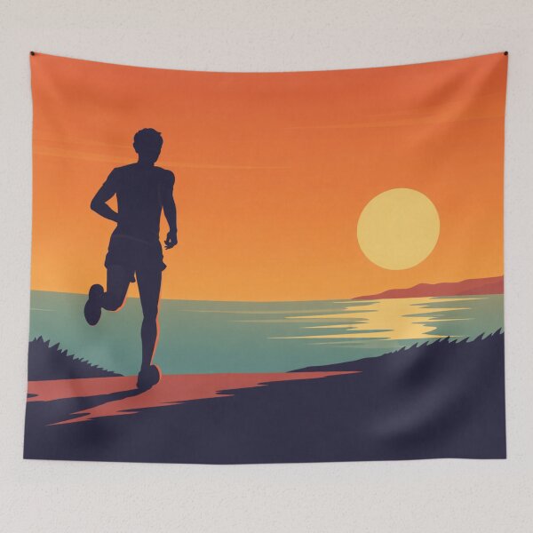 Item preview, Runner Sunset Motivation Coastal Scene designed and sold by Creative_Canvas.