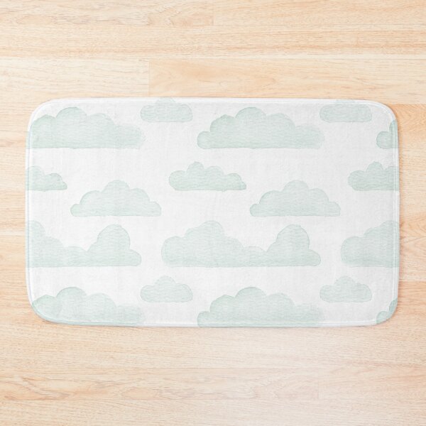 Item preview, Dreamtime Clouds Watercolor Pattern - Snow + Mint designed and sold by Irene Estelle.