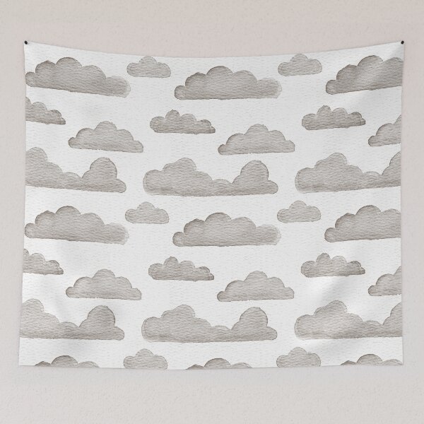 Item preview, Dreamtime Clouds Watercolor Pattern - Snow + Earth designed and sold by Irene Estelle.