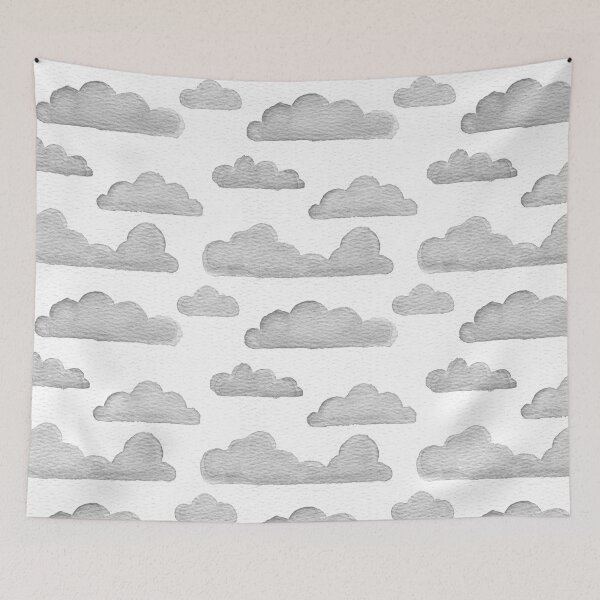 Item preview, Dreamtime Clouds Watercolor Pattern - Snow + Slate designed and sold by Irene Estelle.
