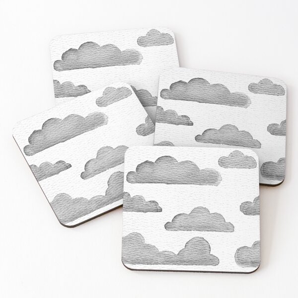 Item preview, Dreamtime Clouds Watercolor Pattern - Snow + Coal designed and sold by Irene Estelle.