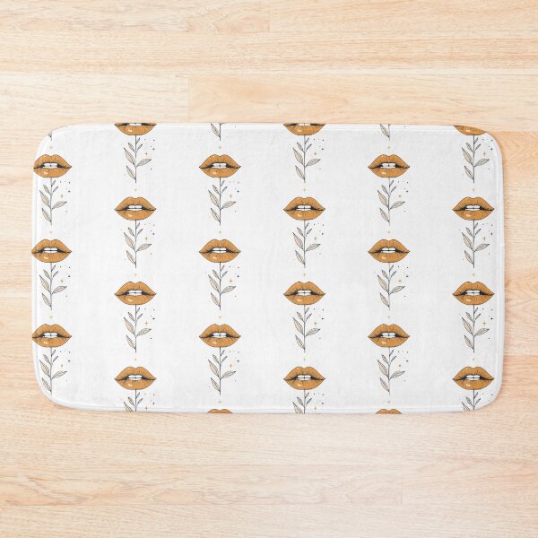 Item preview, Minimalist Surreal Golden Lips Flower Print designed and sold by BestChoiceService.