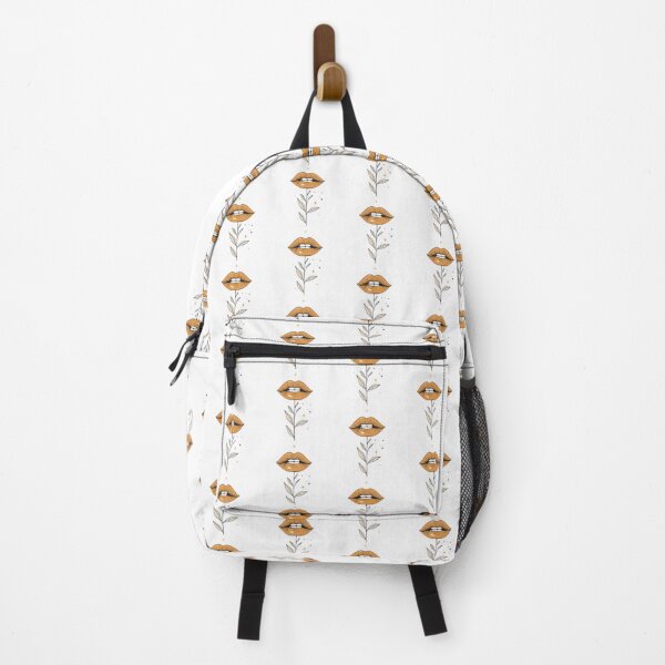 Item preview, Minimalist Surreal Golden Lips Flower Print designed and sold by BestChoiceService.