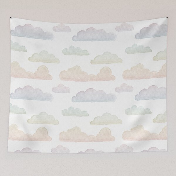 Item preview, Dreamtime Clouds Watercolor Pattern - Snow + Rainbow Sorbet designed and sold by Irene Estelle.