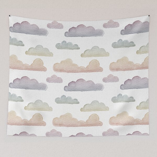Item preview, Dreamtime Clouds Watercolor Pattern - Snow + Rainbow Sunset designed and sold by Irene Estelle.