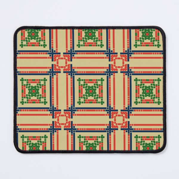 Item preview, Geometric Pixel Plaid Pattern in Red, Green, and Navy designed and sold by Tinaartth .