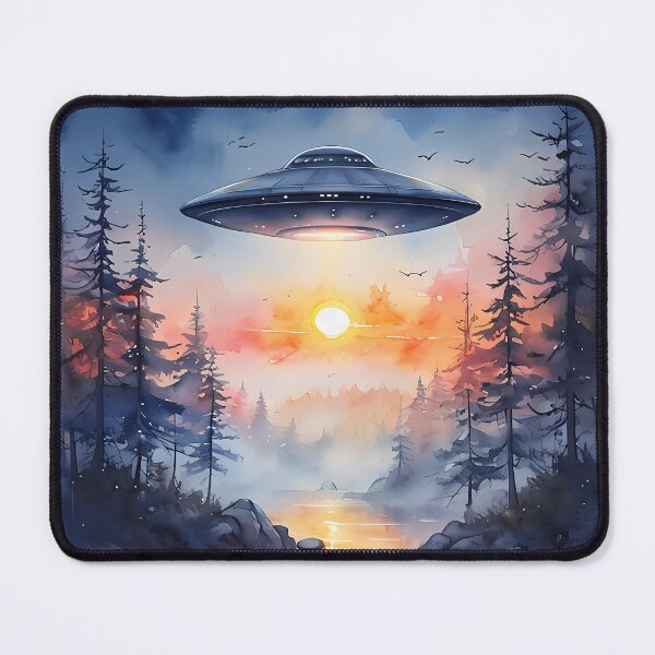 Item preview, GO ON A TRIP - Futuristic Sunset UFO Art designed and sold by Modern Nest Art.