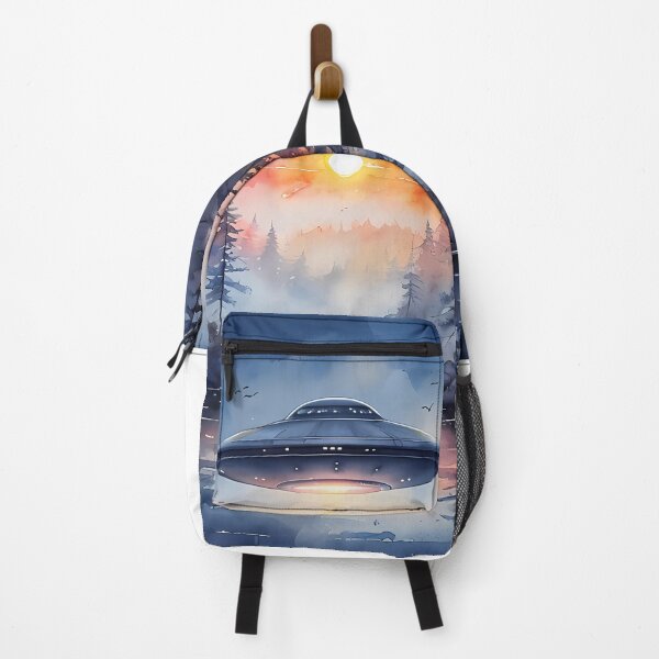 Item preview, GO ON A TRIP - Futuristic Sunset UFO Art designed and sold by Modern Nest Art.