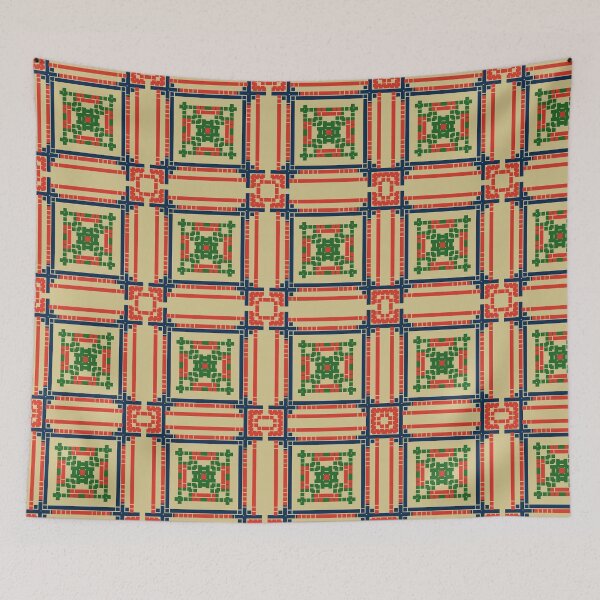 Item preview, Geometric Pixel Plaid Pattern in Red, Green, and Navy designed and sold by Tinaartth .