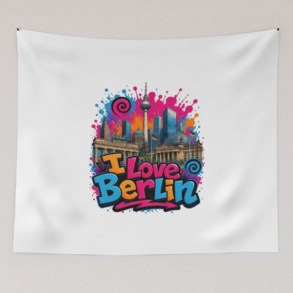 Item preview, Berlin Skyline – Colorful Graffiti T-Shirt Design Germany Cityscape Art designed and sold by Earth Celebration Designs.