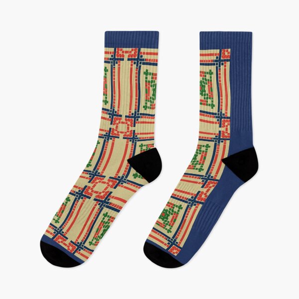 Item preview, Geometric Pixel Plaid Pattern in Red, Green, and Navy designed and sold by Tinaartth .