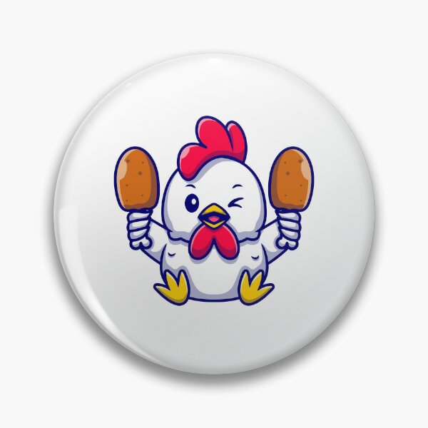 Item preview, Cute Chicken Holding Fried Chicken Legs Cartoon designed and sold by Autotred.