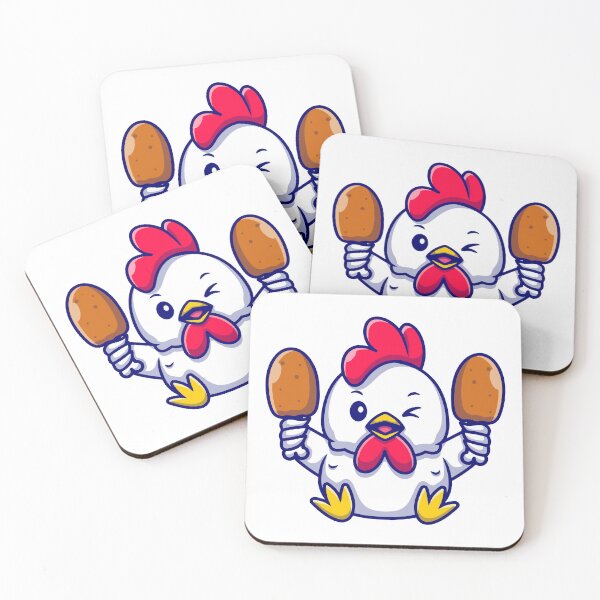 Item preview, Cute Chicken Holding Fried Chicken Legs Cartoon designed and sold by Autotred.