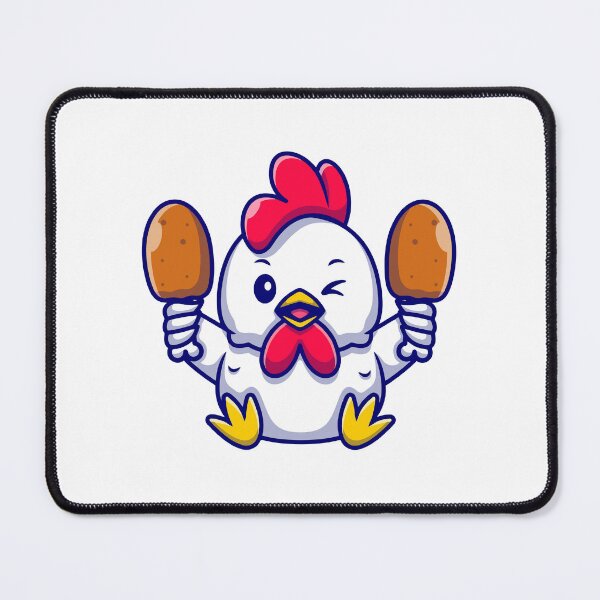 Item preview, Cute Chicken Holding Fried Chicken Legs Cartoon designed and sold by Autotred.