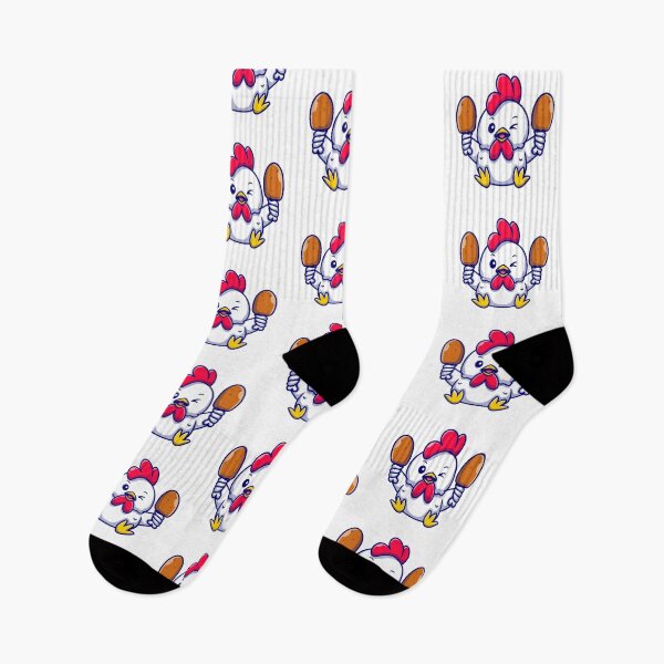 Item preview, Cute Chicken Holding Fried Chicken Legs Cartoon designed and sold by Autotred.