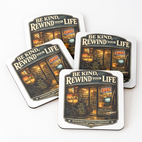 Item preview, Be Kind Rewind Your Life Vintage VHS Rental Store Artwork designed and sold by StickyGuys.
