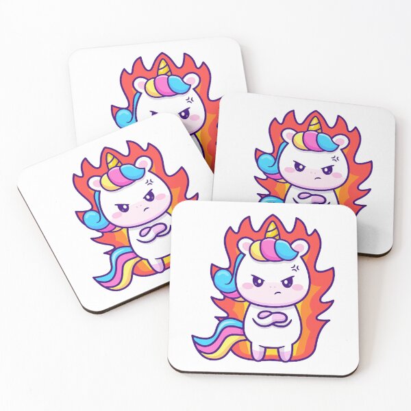 Item preview, Angry Unicorn on Fire Funny Cartoon designed and sold by Autotred.