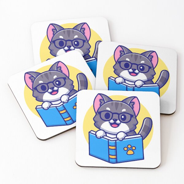 Item preview, Smart Cat Wearing Glasses Reading Book designed and sold by Autotred.
