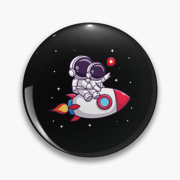 Item preview, Two Cute Astronauts Riding Space Rocket designed and sold by Autotred.